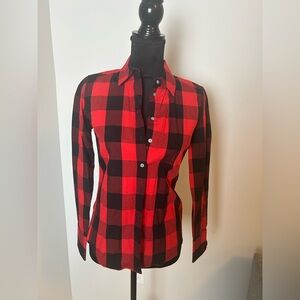 Daniel Cremieux Buffalo Red and Black Plaid Women's Top